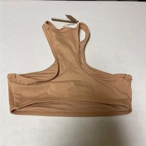 SKIMS recycled Swim High Neck Racerback Top Almond Size 2X